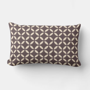 Mörk Burgundy off-White Geometric Mönster Lumbarkudde
