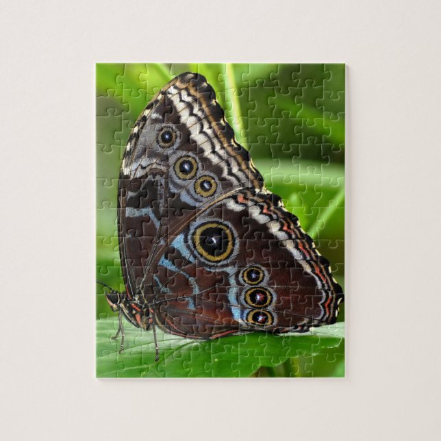 Mörk Butterfly Sitta om Löv i naturen Pussel (Vertikal)
