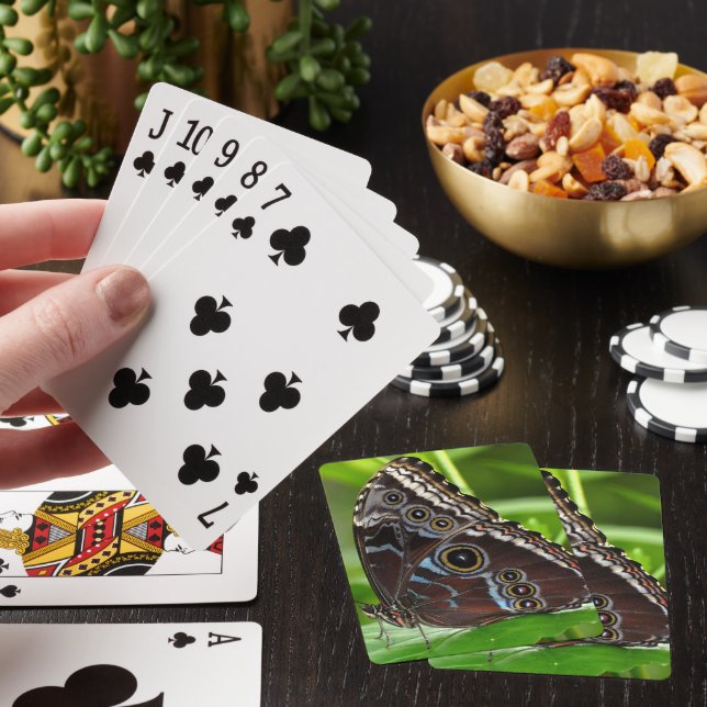 Mörk Butterfly Sitta vid Löv Casinokort (På plats)