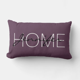 Mörk byzantium färg home monogram lumbarkudde