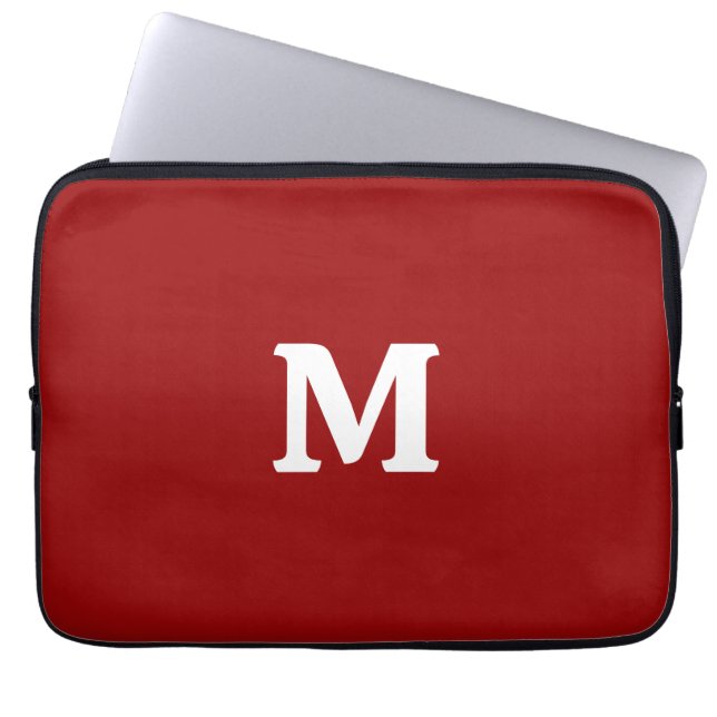 Mörk Candy Apple Red Solid Färg Laptop Fodral (Framsidan)
