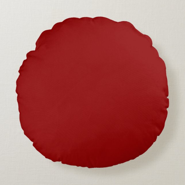 Mörk Candy Apple Red Solid Färg Rund Kudde (Framsidan)