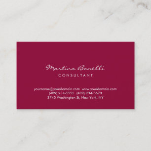 Mörk Carmine Minimalist Script-Affärskort Visitkort