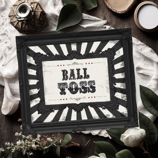 Mörk Carnival Psycho Circus Boll Toss Game Sign Poster