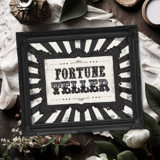 Mörk Carnival Psycho Circus Fortune Teller Sign Poster