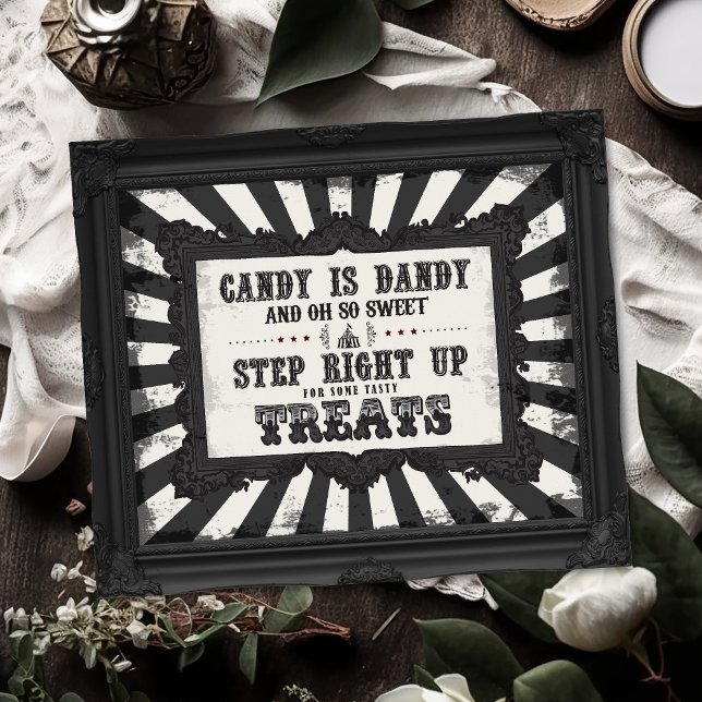 Mörk Carnival Psycho Circus Party Candy Treat Sign Poster (Skapare uppladdad)