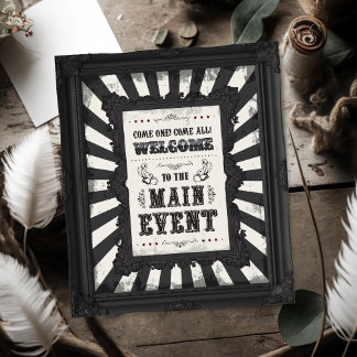 Mörk Carnival Psycho Circus Party Välkomstskylt Poster