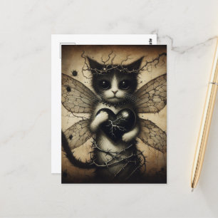 Mörk Cat Fairy Vykort