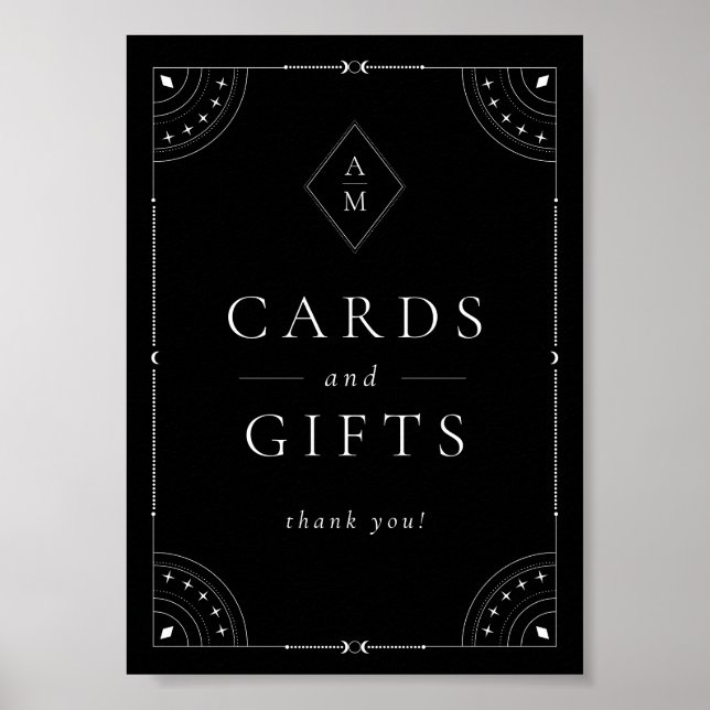 Mörk Celestial Måne & Stars-kort och gåvor Poster (Framsidan)