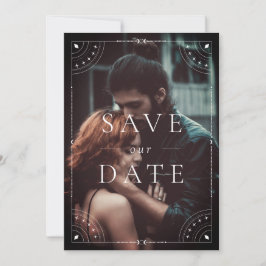 Mörk Celestial Måne & Stars Spara Datum Inbjudningar