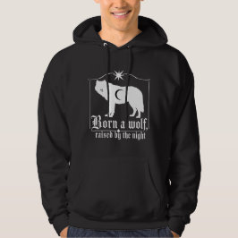 Mörk Celestial Varg Siluett Gothisk Konst Hoodie