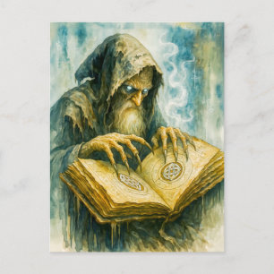 Mörk Celtic druid med spellbook och klo Helg Vykort