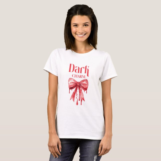 Mörk Charm Coquette Gotisk Slinga T Shirt (Hel framsida)
