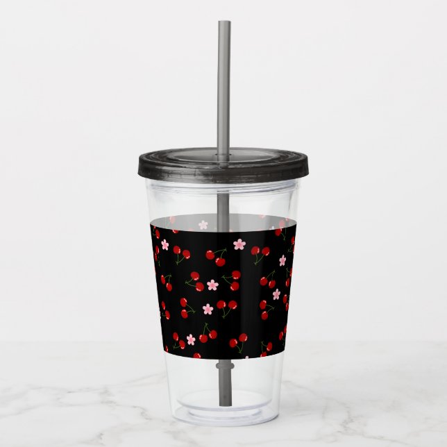 Mörk Cherries Take Away Mugg (Framsida)