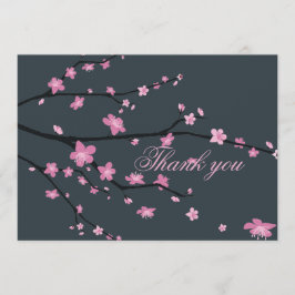 Mörk Cherry Blommar Bröllop - tackkort Tack Kort