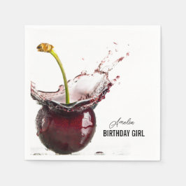 Mörk Cherry Personlig Pappersservett