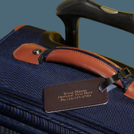 Mörk Chestnut Brown Faux Leather Bagagebricka