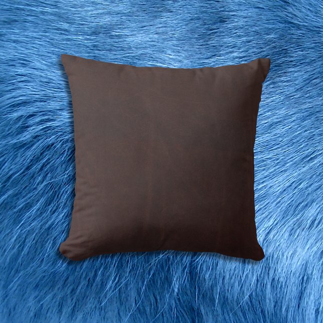 Mörk Chestnut Brown Faux Leather Kudde (Skapare uppladdad)