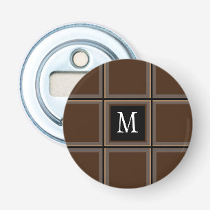 Mörk Chocolate Brown Anpassningsbar Single Initial Flasköppnare