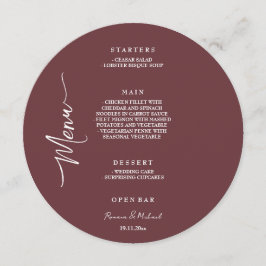 Mörk Chocolate Brown Elegant Meny