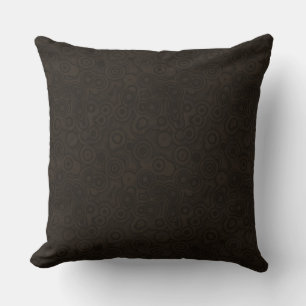 Mörk Chocolate Brown Urban Circles Mönster Kudde
