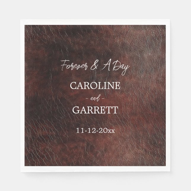 Mörk Chocolate Brown Western Faux-läder Pappersservett (Framsidan)