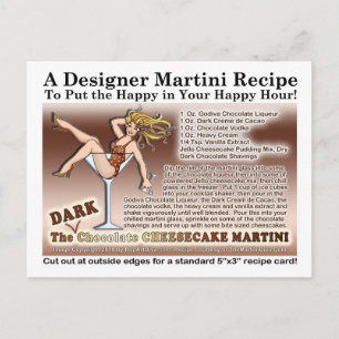 Mörk Chocolate Cheesecake Martini Recept Card Vykort