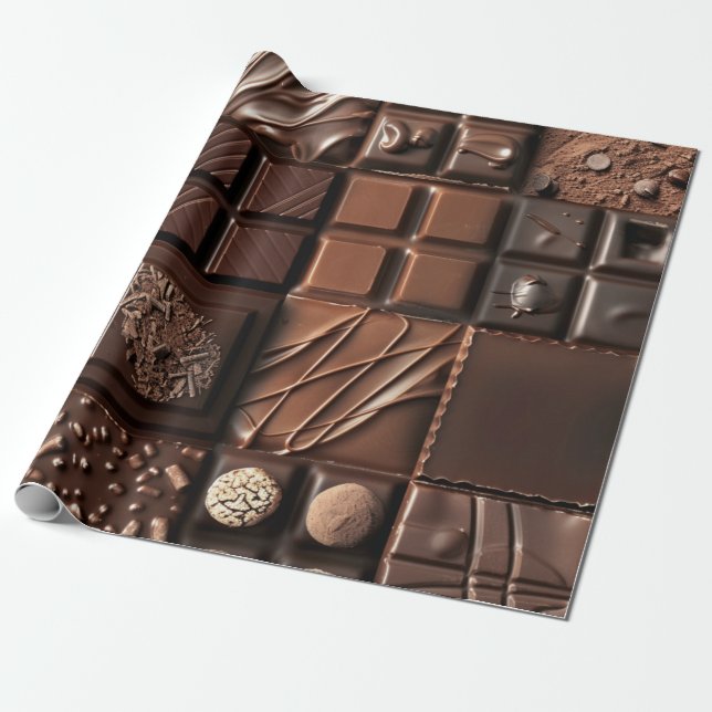 "Mörk Chocolate Cocoa Bliss" Gift Presentpapper (Utrullad)
