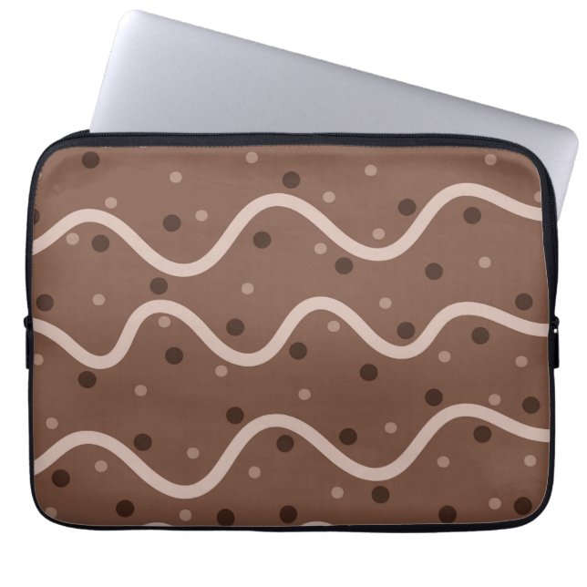 Mörk Chocolate Drizzle och Sprinkles Mönster Laptop Fodral (Framsidan)