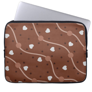 Mörk Chocolate Heart Specklad Mönster Laptop Fodral