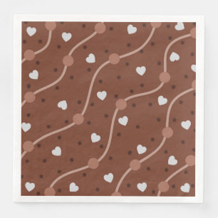 Mörk Chocolate Heart Specklad Mönster Pappersservett