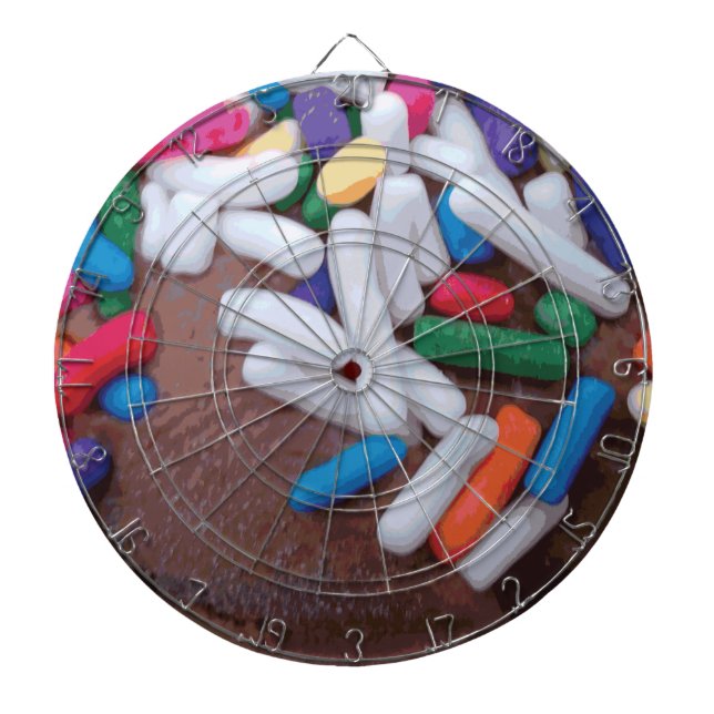 Mörk Chocolate Ice Cream with Rainbow Sprinkles Darttavla (Framsidan)