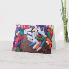 Mörk Chocolate Ice Cream with Rainbow Sprinkles Kort