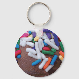 Mörk Chocolate Ice Cream with Rainbow Sprinkles Nyckelring