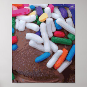 Mörk Chocolate Ice Cream with Rainbow Sprinkles Poster