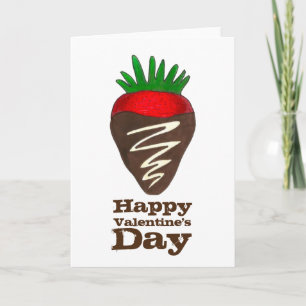 Mörk Chocolate Strawberry Kärlek Valentine Day Helgkort