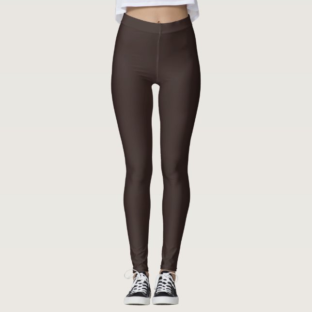Mörk Choklad Brun Leggings (Framsida)