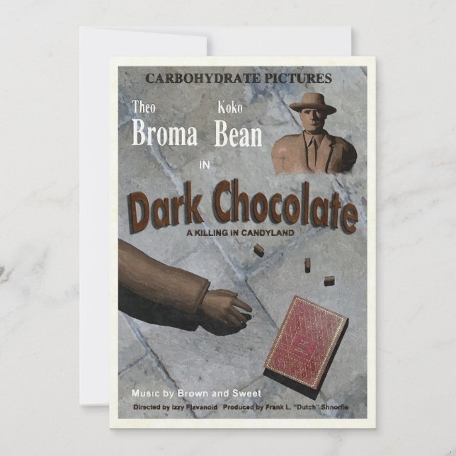 Mörk Choklad Film Inbjudningar (Framsida)