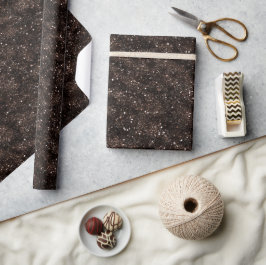 Mörk chokladbrun rik glittermönster presentpapper