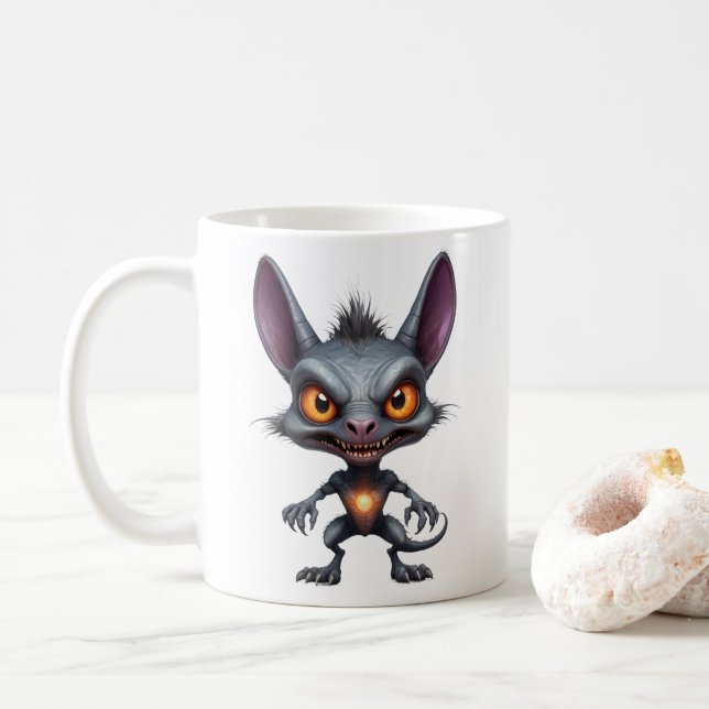 Mörk Chupacabra Art Halloween Fantasy Creature Kaffemugg (Med munk)