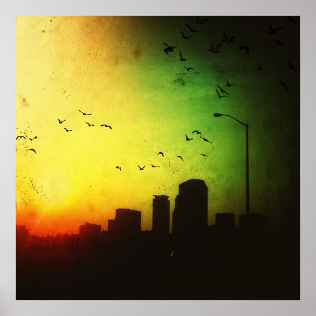 Mörk City Sunrise Poster (Framsidan)