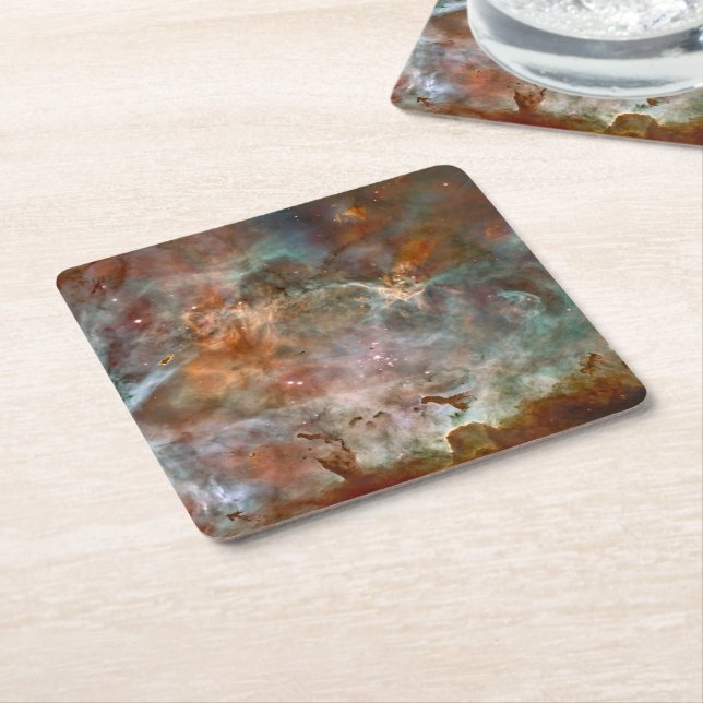 Mörk Clouds of Carina Nebula Hubble Space Underlägg Papper Kvadrat (Vinklad)