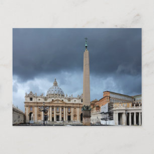 Mörk Clouds ovanför St. Peters Basilica, Vatican Vykort