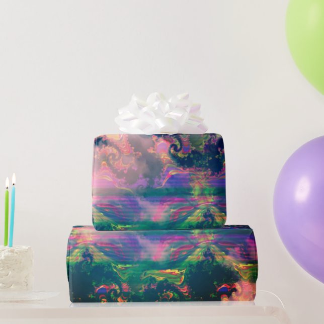 Mörk Cloudy Rainbow Wrapping Papper Presentpapper (Festgåvor)