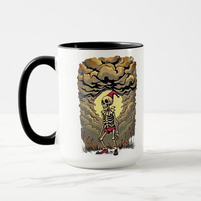 Mörk Clown Skelett Mugg – Surrealistisk Gotisk (Vänster)