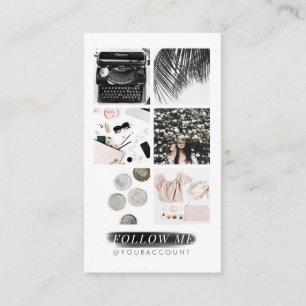 Mörk Collage för fotoet för marmorInstagram Visitkort
