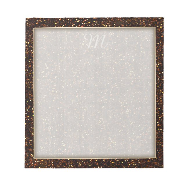 Mörk Copper Bronze Orange Glitter Anteckningsblock (Framsida)