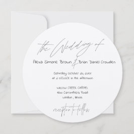 Mörk Copper Rand med modern typografi-cirkel Inbjudningar