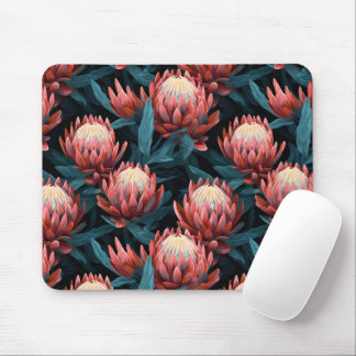 Mörk Coral Bold Protea-Blommigt Musmatta
