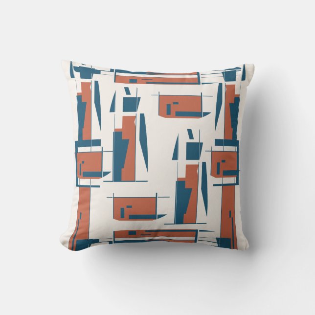 Mörk Coral Turcos Lodrät Abstrakt Dancer-utseende Kudde (Framsida)